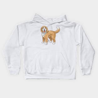 Dog - Bernadoodle - White and Tan Kids Hoodie